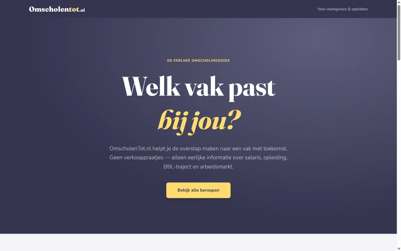 Screenshot van omscholentot.nl